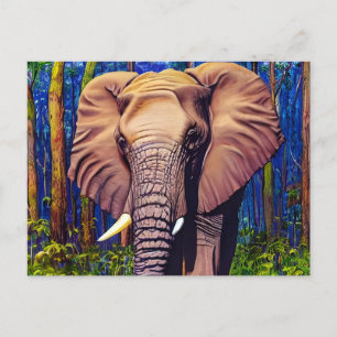 Art Elephant Animal Postkarte