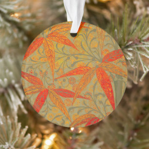 Art en bambou terrestre Vintage Imprimer orange