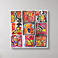 Art Ethnique Africain Abstrait toile de peinture I