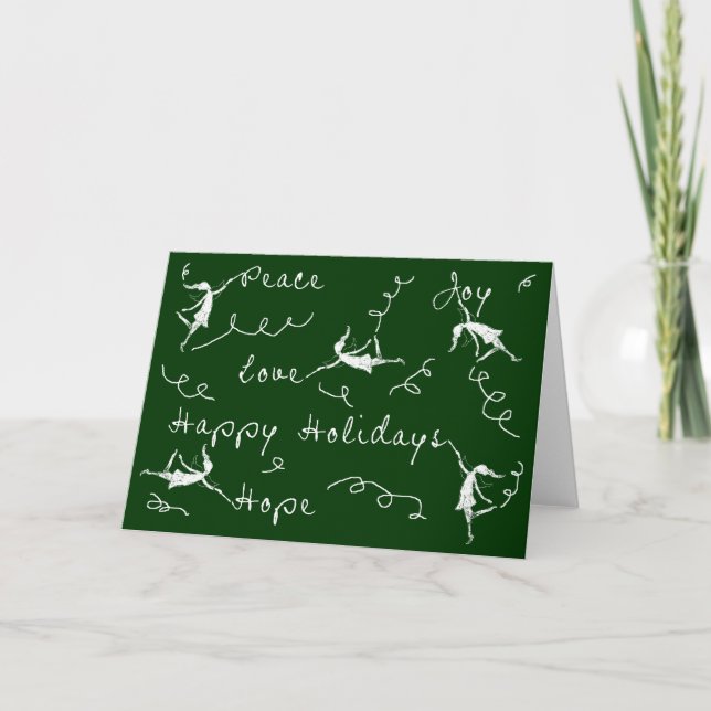 Art Fairies Happy Holidays Feiertagskarte (Vorderseite)