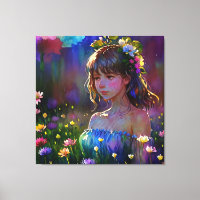 *~ Art Fantasy Wild Blume Girl AP56 Wasserfarbe
