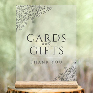 Art feuille mariage gris foncé cartes et cadeaux b