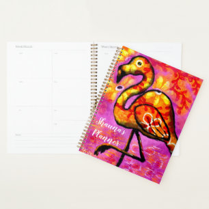 Art Flamant rose Abstrait du planificateur personn