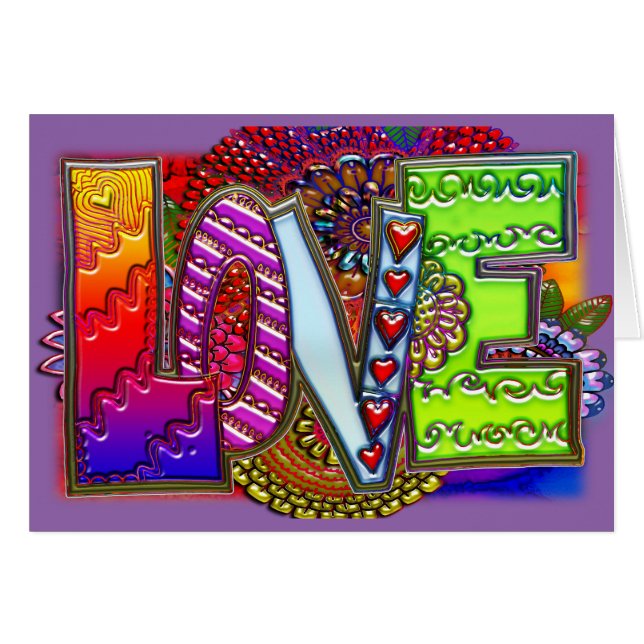 Art floral abstrait d'amour (Devant horizontal)