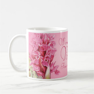 Art floral orchidée Merveilleuse Femme tasse rose