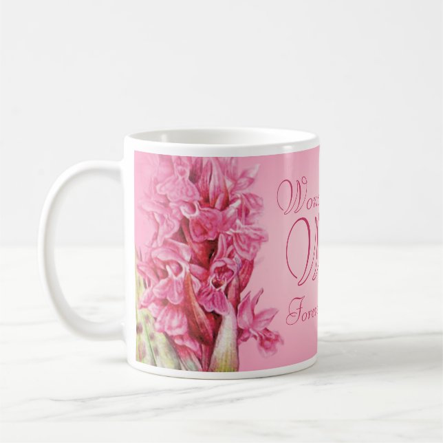 Art floral orchidée Merveilleuse Femme tasse rose (Gauche)