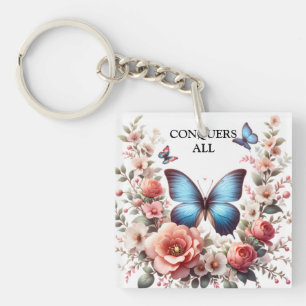 Art floral papillon bleu personnalisable-96279