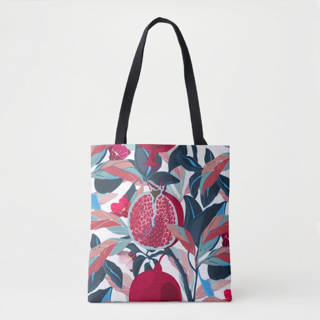 Art Floral Pomegranate Tree Muster Tasche (Vorderseite)