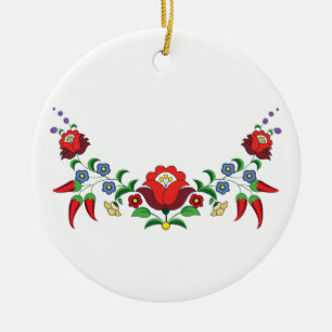 Art folklorique hongrois ornement céramique fleuri
