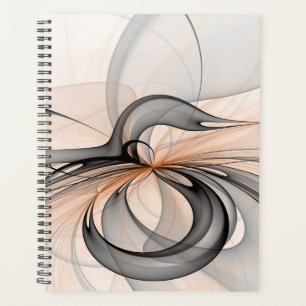 Art fractal moderne gris sienne anthracite abstrai