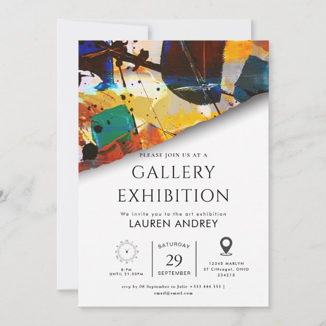 Art gallery opening einladung (Vorderseite)
