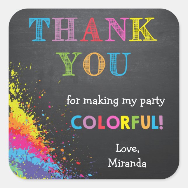 Art Gastgeschenk Tags / Art Party Stickers (Vorderseite)