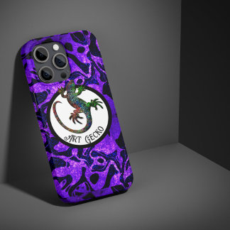Art Gecko - lila Hintergrund Case-Mate iPhone Hülle
