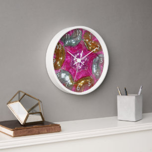 Art Glass Bubble Gum Pink Jewel - numbers Uhr