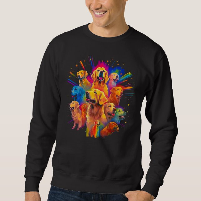 Art Golden Retriever Dog Family Sweatshirt (Vorderseite)