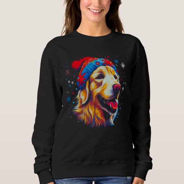 Art Golden Retriever Dog Xmas Sweatshirt (Vorderseite)