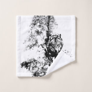 Art graphique Loup gris faune nature animale