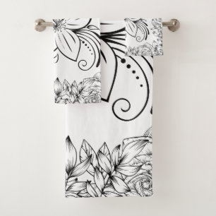 Art Graphique Monochrome, Belle Fleur