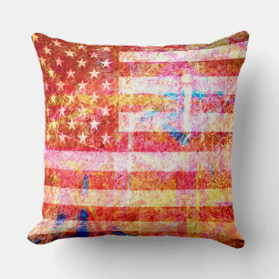 Art Grunge American Flag #2 Kissen