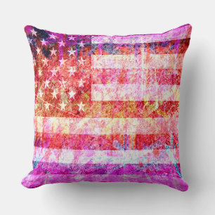 Art Grunge American Flag #4 Kissen