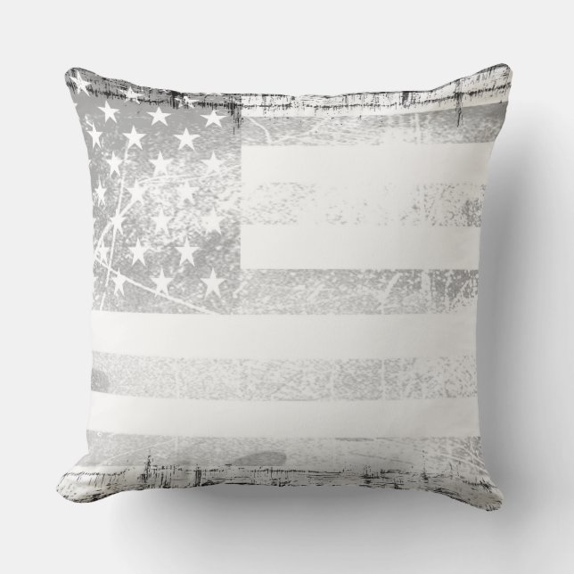 Art Grunge American Flag #7 Kissen (Vorderseite)