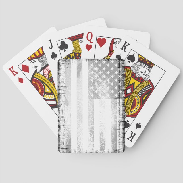 Art Grunge American Flag Spielkarten (Rückseite)