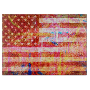Art Grunge Amerikanische Flagge #3 Schneidebrett