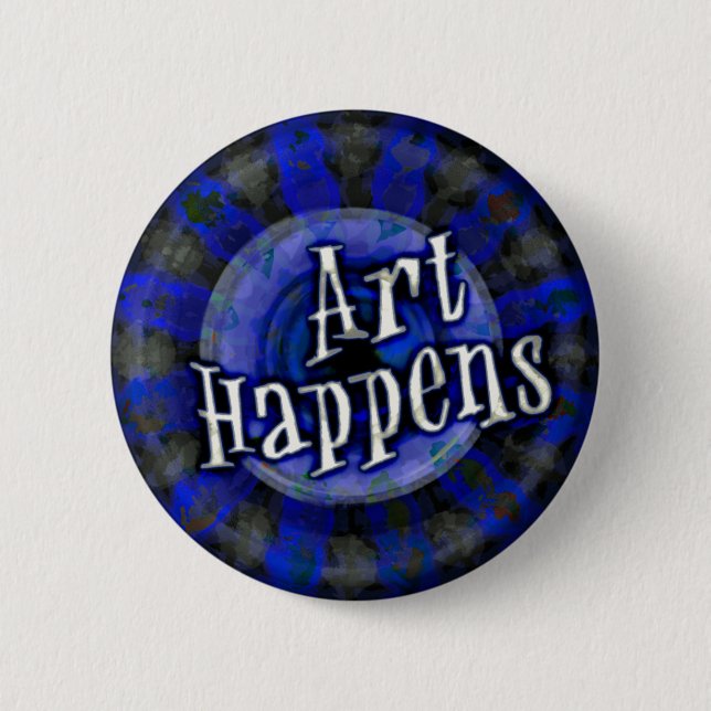 Art Happens Color Splash Blue Button (Vorderseite)