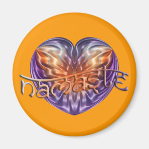 ART Heart NAMASTE   orange Magnet