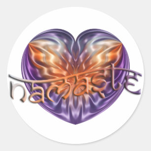 ART Heart NAMASTE Runder Aufkleber