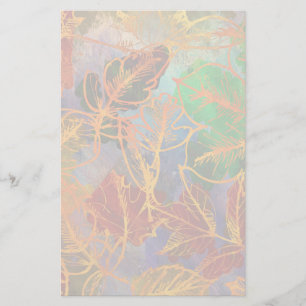 Art Herbst hinterlässt Hintergrund in Regenbogenfa Briefpapier