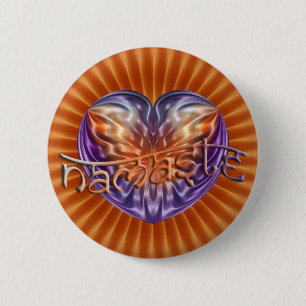 ART Herz NAMASTE dunkelorange Blüte Button