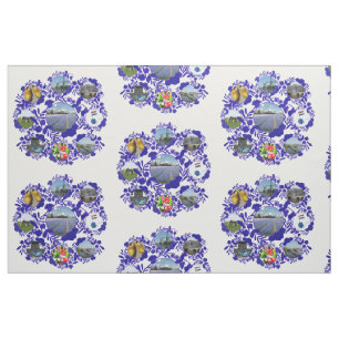 Art-Holland-Bild-Muster Delfts blaues Delftware Stoff