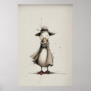 Art imprimable de canard de printemps, impression