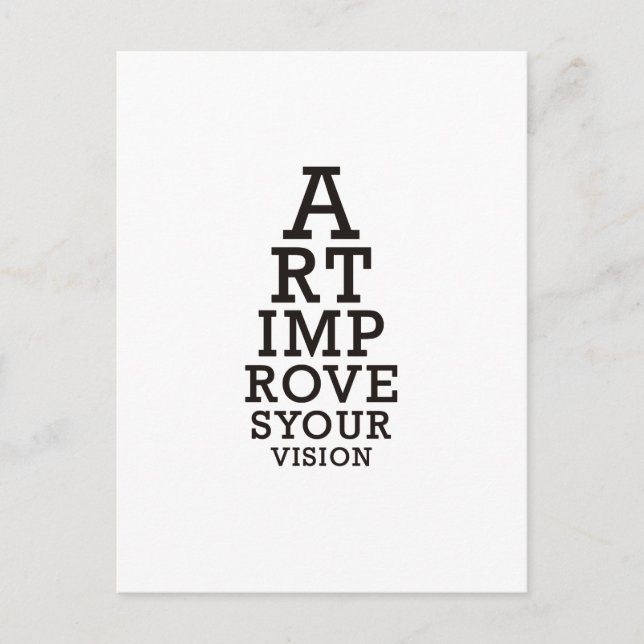 Art Improves Your Vision Eye Chart  Postkarte (Vorderseite)