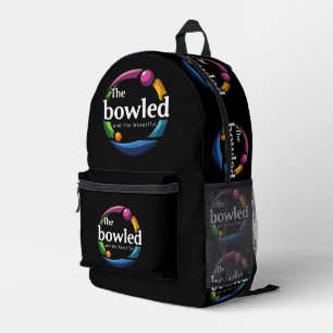 "Art in Motion: Bowling-Logo für Rundrasen, Bedruckter Rucksack