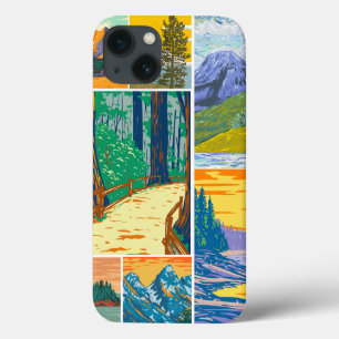Art inspiré de la forêt iPhone 13 coque