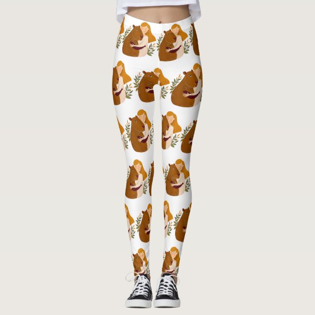 Art inspiriert Capybara Leggings (Vorderseite)