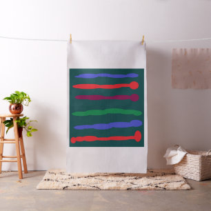 Art inspiriert tiefgrüne blaue Streifen Stoff