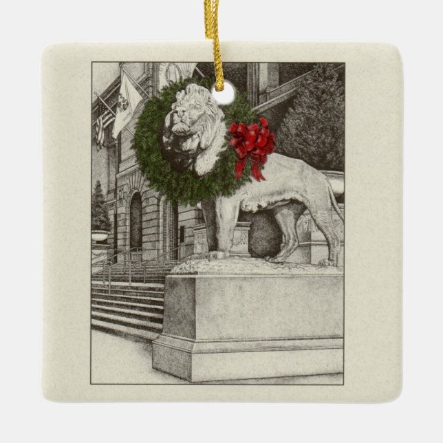 Art Institute Lion Keramik Keramikornament (Vorderseite)