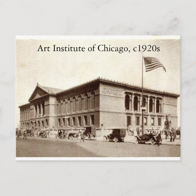 Art Institute of Chicago, um 1920er Vintag Postkarte (Vorderseite)