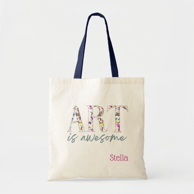 Art is Awesome Personalized  Tragetasche (Vorne)
