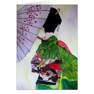 Art japonais de geisha avec le kimono et le