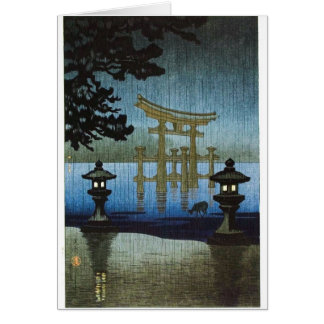 Art japonais Ukiyo-e de bois de graveur de pluie