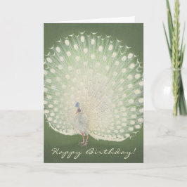 Art japonais vintage | Carte d'anniversaire Peacoc