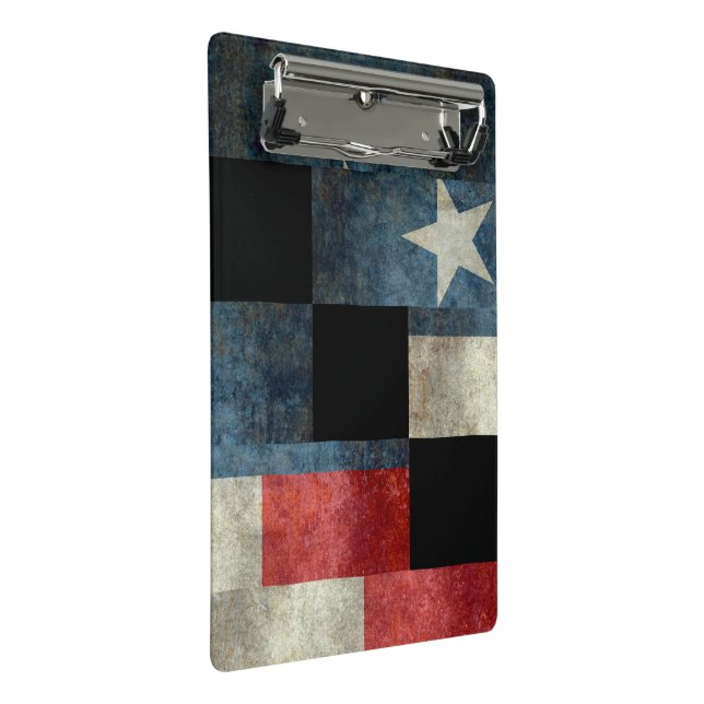 Art-Klippbrett der Texas-Staatsflagge Vintages Mini Klemmbrett (Schrägansicht)