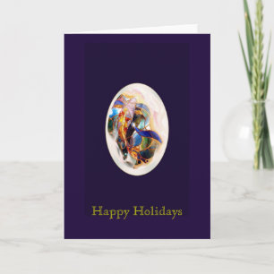 Art Koi Fish Elégant Happy Holidays Carte de voeux