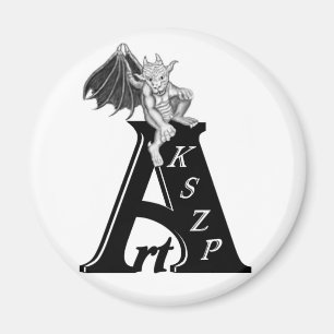 Art KSZP Logo mit Golem Gargoyle Magnet