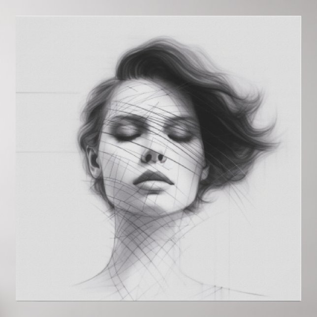 Art Lineal Dessin Poster du corps de la femme (Devant)