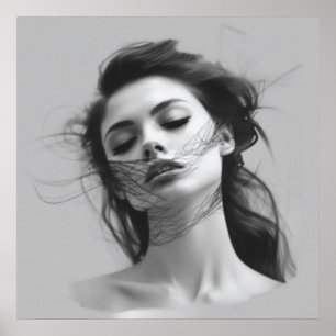 Art Lineal Dessin Poster du corps de la femme